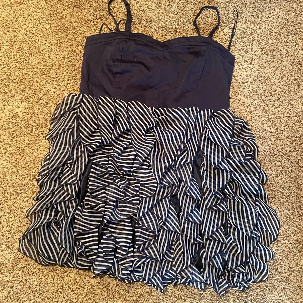 Navy and White Striped Dress